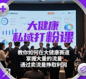 大健康赛道私域打粉教程 掌握引流技巧售卖流量获收益-雨叶虚拟资源网