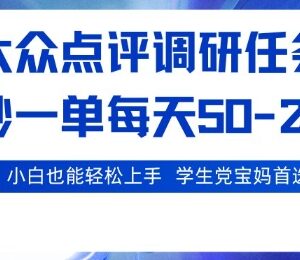 大众点评调研小任务操作详解 适合学生宝妈的低门槛副业攻略-雨叶虚拟资源网