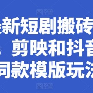 最新短剧搬砖实用技巧详解 剪映剪同款及抖音拍同款教程-雨叶虚拟资源网