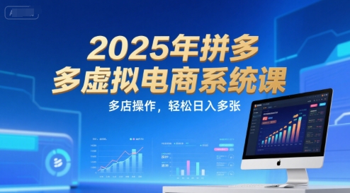 2025年拼多多虚拟电商系统课 新手多店运营实操打法教程
