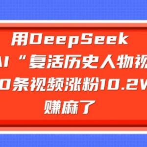 用DeepSeek制作AI复活历史人物视频 涨粉变现全流程实操教程-雨叶虚拟资源网