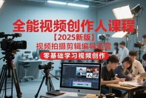 2025新版全能视频创作课程 零基础学拍摄剪辑编导运营-雨叶虚拟资源网