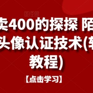 原售价400元 探探陌陌积木等平台头像认证技术附教程软件-雨叶虚拟资源网