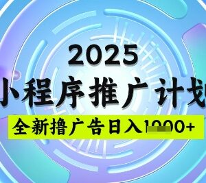 2025微信小程序撸广告推广玩法 低门槛稳定收益实操指南-雨叶虚拟资源网