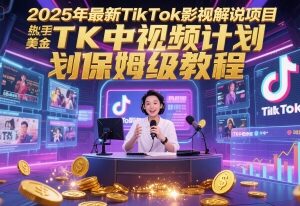 2025年TikTok影视解说项目教程 新手做TK中视频赚美金实操方法-雨叶虚拟资源网