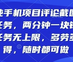 零门槛手机端评论截图任务详解 操作简单多劳多得随时可做-雨叶虚拟资源网