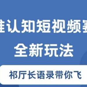 2024思维认知短视频赛道新玩法 祁厅长语录类账号起号实操-雨叶虚拟资源网