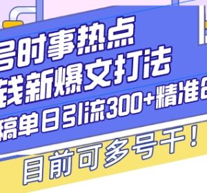 头条号时事热点爆文打法 AI洗稿引流精准创业粉多号实操指南-雨叶虚拟资源网
