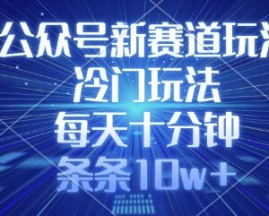 2025公众号冷门新赛道玩法 每天十分钟轻松产出10w+爆文-雨叶虚拟资源网