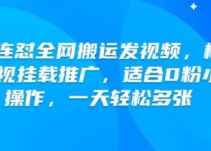 快手橙星推影视挂载搬运玩法 0粉小白可上手的低门槛副业项目-雨叶虚拟资源网