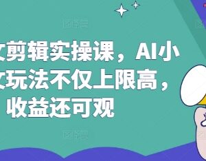 AI小说推文剪辑实操课 差异化玩法提升收益上限门槛低-雨叶虚拟资源网
