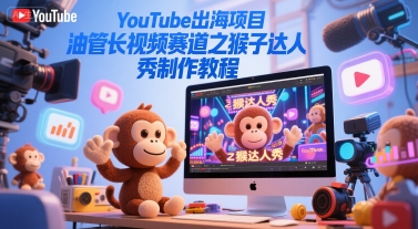YouTube出海项目实操教程 油管长视频猴子达人秀内容制作指南