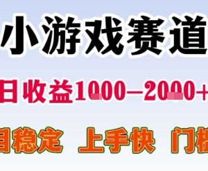2025小游戏赛道低门槛稳收益项目 适合新人小白上手实操-雨叶虚拟资源网