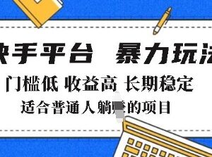 2025年快手带货低门槛玩法详解 零基础无需出镜即可获得高收益-雨叶虚拟资源网