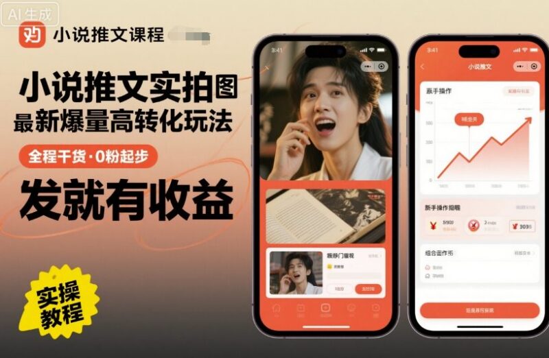 最新小说推文实拍双图文高转化玩法 0粉起步发布即可获收益