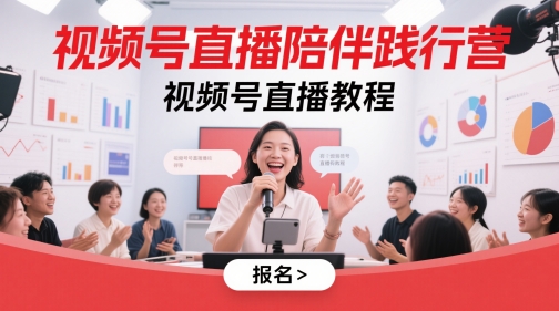 视频号直播陪伴践行营教程 从账号搭建到直播运营全指南