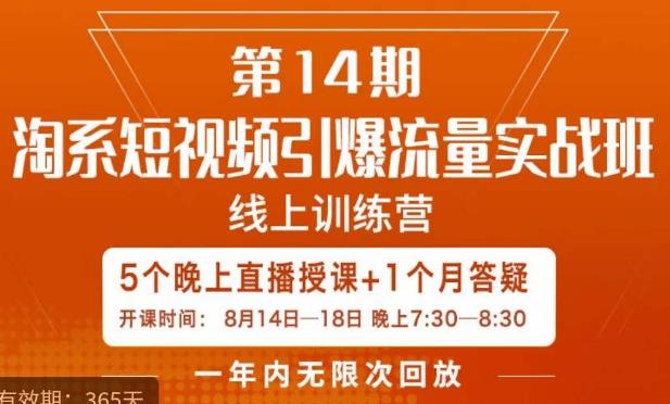 南掌柜淘系短视频引爆流量实战班 5天完整课程核心内容汇总