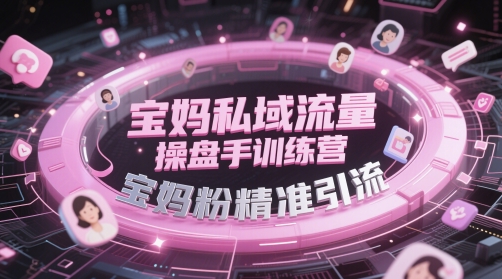 宝妈私域流量操盘手训练营 宝妈粉精准引流全流程实操课程