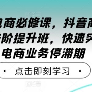 2024抖音商家直播操盘手进阶班 破解直播电商增长停滞难题-雨叶虚拟资源网