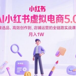 AI小红书虚拟电商全链路实战课 选品创作运营全流程教学-雨叶虚拟资源网