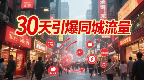 30天引爆同城流量实操教程 覆盖团购达人IP投流全运营模块