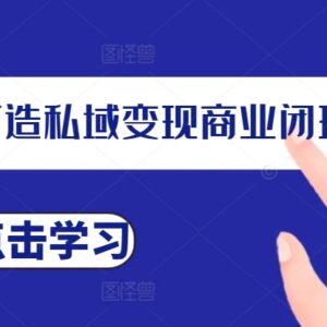 从0到1搭建私域变现商业闭环 私域IP打造与运营实操教程-雨叶虚拟资源网