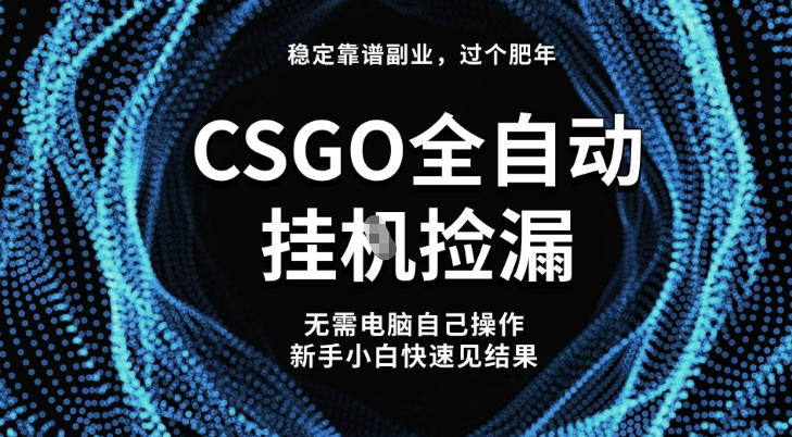 CSGO全自动捡漏稳定副业玩法 新手小白入门实操增收教程