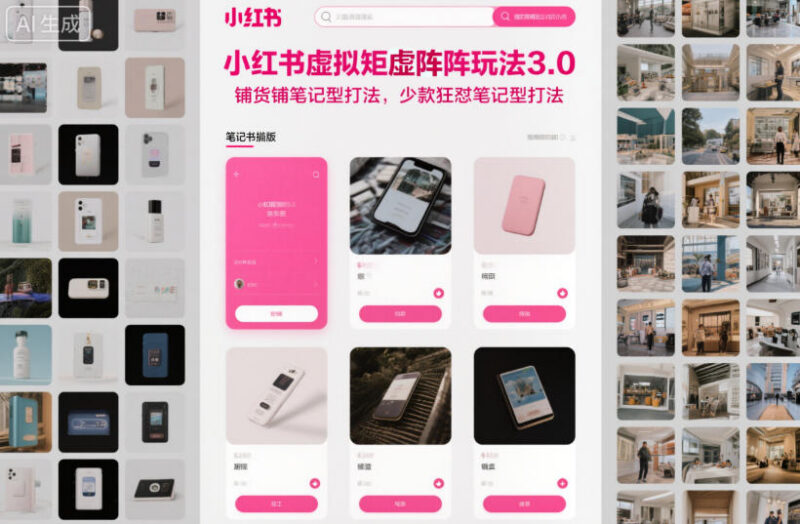 小红书虚拟矩阵3.0玩法教程 铺货与少款狂怼笔记实操指南