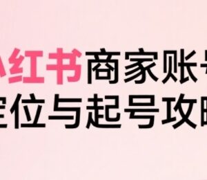 小红书电商全链路实操 从定位到爆单商家起号全流程拆解-雨叶虚拟资源网