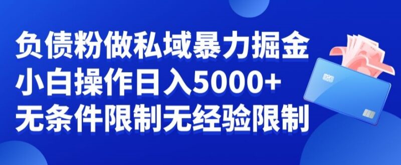 面向负债群体的私域变现项目解析 低门槛小白月入可达五千