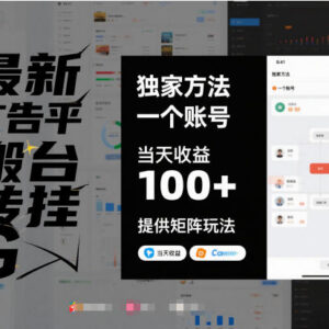 广告平台挂机搬砖实操方法 单账号单日收益破百附矩阵玩法-雨叶虚拟资源网