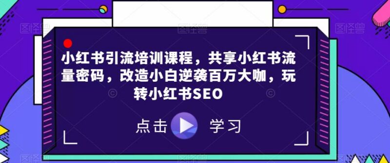 小红书引流与SEO运营培训课程 零基础掌握平台流量获客技巧