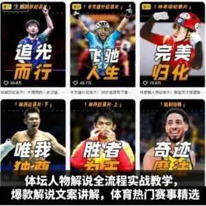 体坛解说账号运营全流程教学 爆款文案及赛事内容制作教程-雨叶虚拟资源网