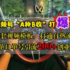 视频号A种B收玩法拆解 模板化操作单日引流200+精准创业粉-雨叶虚拟资源网