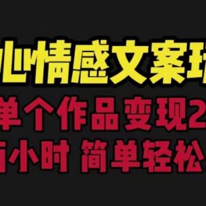 扎心情感文案实操玩法分享 一分钟出原创单作品变现5000+-雨叶虚拟资源网