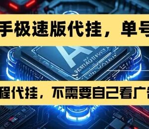 2024年7月最新快手极速版代挂玩法 无需看广告单号日入30+-雨叶虚拟资源网