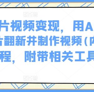 AI老照片翻新及动效视频制作教程 附工具与变现方法-雨叶虚拟资源网