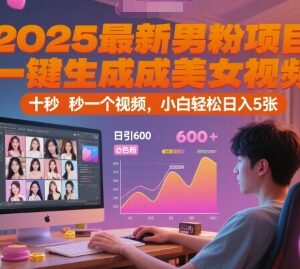 2025男粉引流变现项目详解:一键生成美女视频 小白可批量操作获客-雨叶虚拟资源网