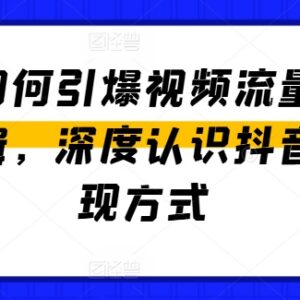 抖音流量引爆与变现逻辑详解 全流程运营实操方法汇总-雨叶虚拟资源网