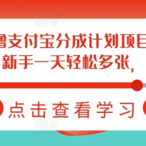2025年2月支付宝分成计划实操玩法 新手搬运操作可快速获收益-雨叶虚拟资源网