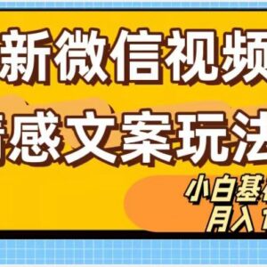 微信视频号情感文案最新玩法 小白易上手的搬运变现项目教程-雨叶虚拟资源网