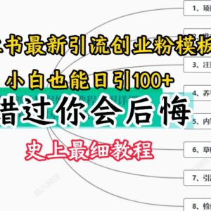 2024小红书创业粉引流详细教程 零基础日引50粉实操指南-雨叶虚拟资源网