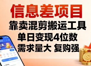 混剪工具售卖轻资产副业拆解 低门槛单日变现可达四位数-雨叶虚拟资源网