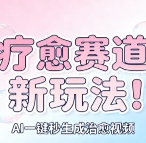 AI一键生成疗愈内容素材 矩阵账号运营实操月入过万攻略-雨叶虚拟资源网