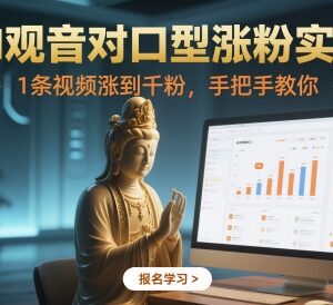 AI观音对口型视频涨粉实操 单条作品快速涨千粉详细教程-雨叶虚拟资源网