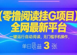 2024最新无门槛自动阅读挂机项目 手机操作零成本收益解析-雨叶虚拟资源网