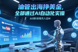 AI全流程自动化实操油管出海项目 从0到1实现美金月入过万-雨叶虚拟资源网
