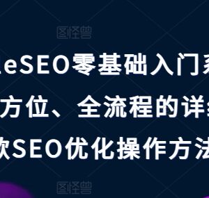 GoogleSEO零基础入门全流程教程 谷歌优化实操方法技巧详解-雨叶虚拟资源网