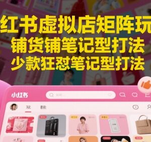 小红书虚拟店矩阵玩法详解 铺货及少款狂怼笔记实操教程-雨叶虚拟资源网