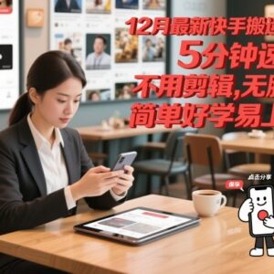 2024年12月最新快手搬运技术 零基础5分钟上手无需剪辑-雨叶虚拟资源网